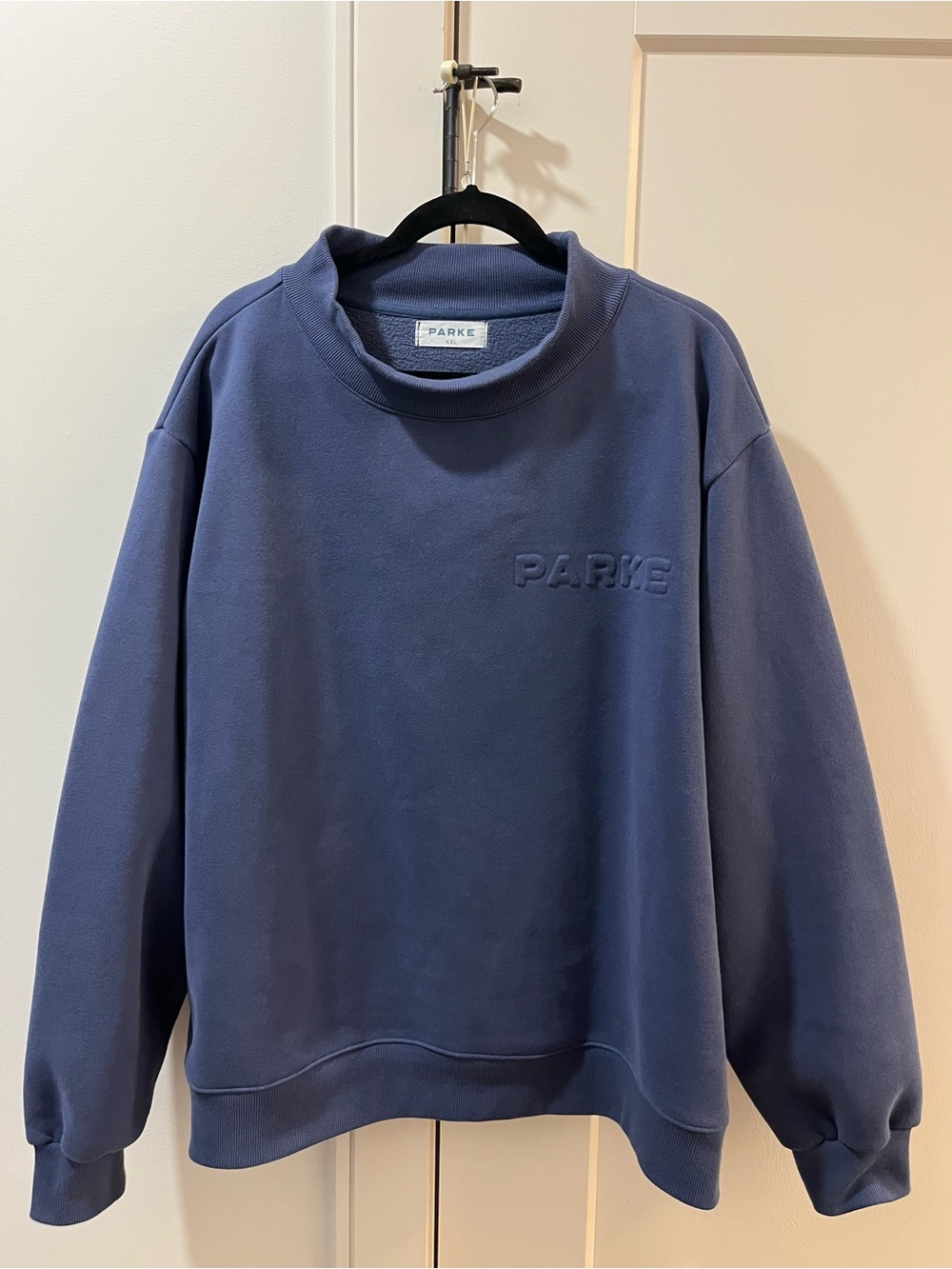 Parke Blue Embossed Logo Mockneck